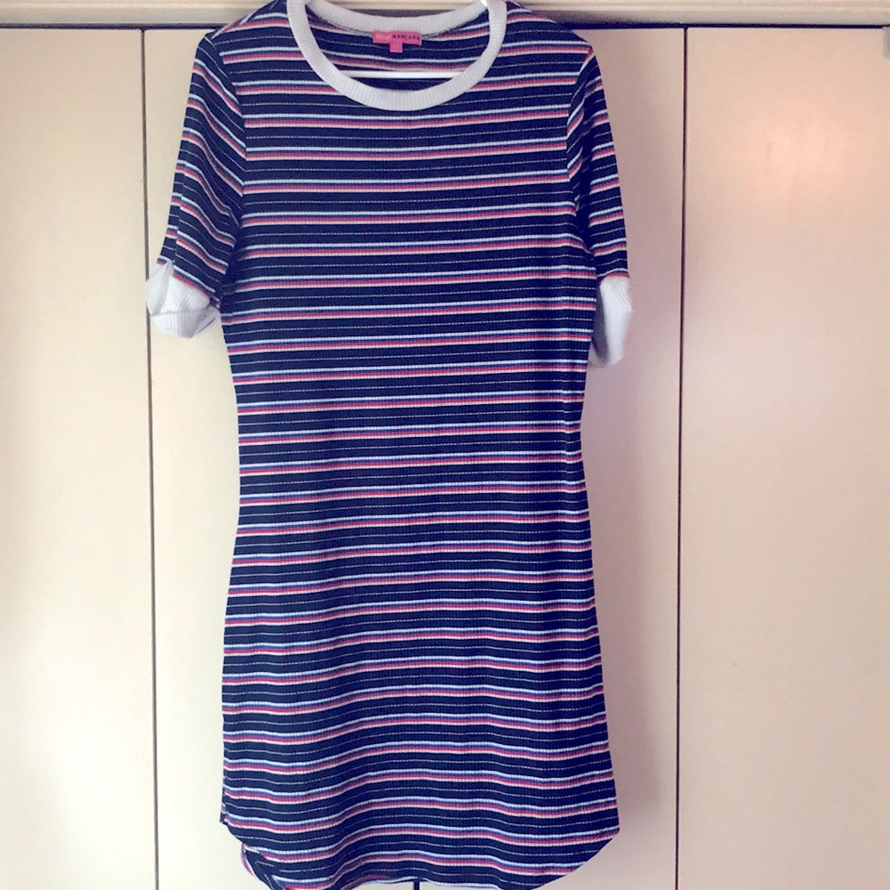 Fitted red,white and blue dress